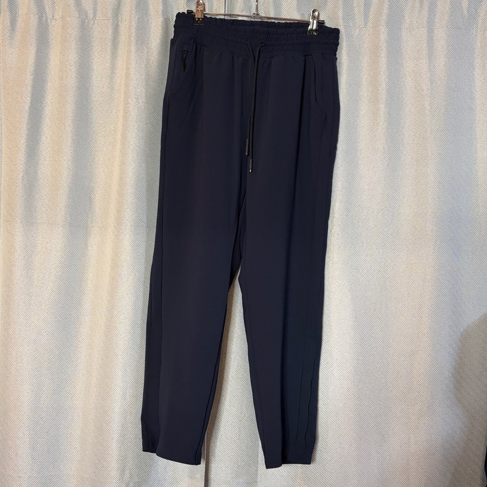 Athleta Metropolis Straight Leg Pants Women’s Size 4 Navy Blue Elastic Waist - Picture 4 of 6